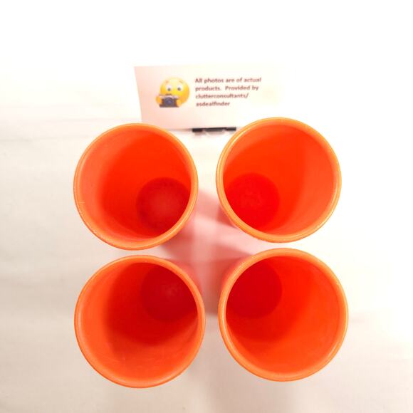 Vintage Tupperware Bundle #262 32 oz Beverage Container #117 Tumblers Orange - Picture 6 of 8